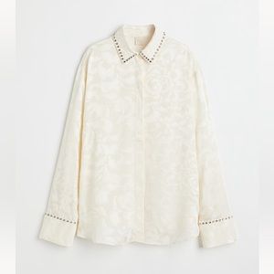 H&M Rhinestone-embellished Jacquard-weave Shirt